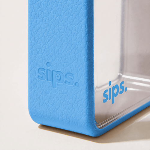 Close up of a Sips Water Bottle in Sky.